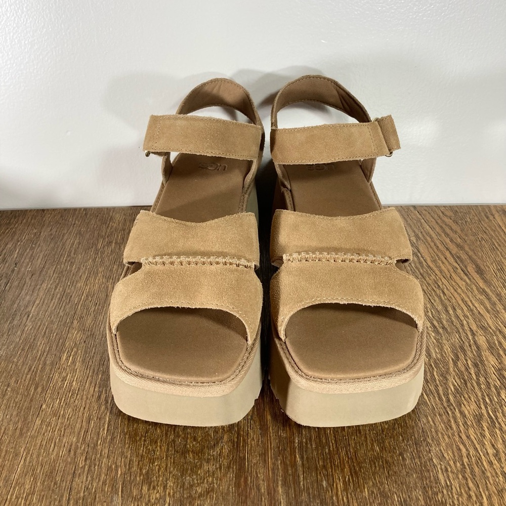 New Ugg New Heights Slingback Chunky Suede Sandal Women’s Various Sizes Chestnut - Picture 3 of 10